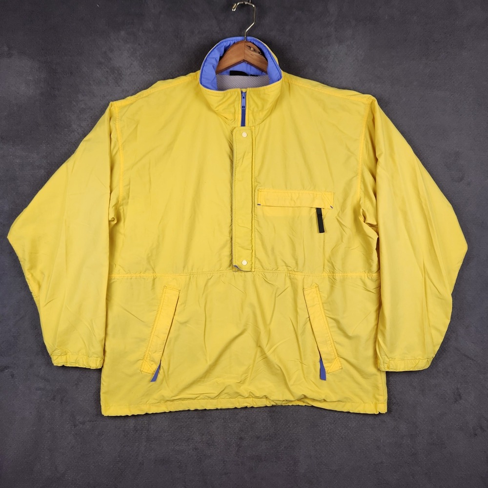 Vintage Patagonia Anorak Jacket Mens XL Yellow Purple Mesh Lined Windbreaker 90s